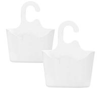 com-four® 2x cestini doccia bianchi con gancio - cestini doccia da appendere - mensola per accessori doccia da appendere (2 pezzo - 25x20 cm bianco)