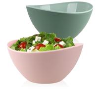 com-four® 2x ciotola in plastica - insalatiera infrangibile - grande ciotola per frutta - ciotola da 3,4 L - piatti da campeggio per picnic, buffet, giardini, feste per bambini [la selezione varia]