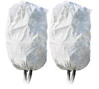 com-four® 2X Copertura per la Protezione delle Piante con Cordino | pile a telaio freddo per la protezione delle piante in estate e in inverno - vello da giardino
