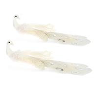 COM-FOUR® 2x decorazioni per l'albero di Natale uccello decorativo - pavone con paillettes per la decorazione dell'albero di Natale - uccelli in plastica con clip per Natale