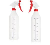 com-four® 2x Flacone spray con scala con filettatura 28/400 per casa, giardino, officina, auto - Atomizzatore da 900 ml con ugello regolabile (Bianco rosso)