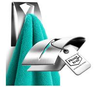 COM-FOUR® 2x ganci per asciugamani autoadesivi - porta asciugamani in acciaio inox 304 antiruggine - morsetto per asciugamani senza foratura per bagno e cucina (2 pezzi)