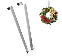 com-four® 2x ganci per porta in acciaio inox - ganci da 27 cm per ghirlande e decorazioni per porte - ganci per porte interne ed esterne - ganci per cappotti da appendere