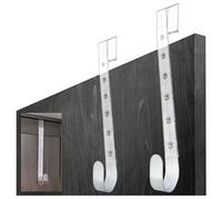 com-four® 2X Ganci per Porte in plastica Regolabili - Ganci Multiuso per Appendere ghirlande Decorative e Giacche - Facile Installazione Senza Foratura per Porte d'ingresso