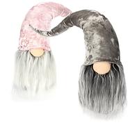 com-four® 2x gnomi natalizi premium per decorazioni natalizie, figura di nano invernale - cappello a punta - Troll decorativi scandinavi - Gnomo svedese con barba e lungo cappello invernale