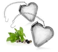 com-four® 2x Infusore Cuore in Acciaio Inox 304 Ø 5,5 cm