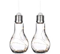 com-four® 2x lampadina deco con catena a LED per appendere e posare - lampada da tavolo a batteria per un ambiente piacevole - wireless (02 pezzi - lampadina)