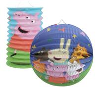 com-four® 2X Lanterne Pieghevoli - Lanterne a Palloncino e a Treno per Bambini - Lanterne di Carta per Halloween e San Martino - Lanterne di Carta per l'autunno (2 TLG. - Schwein)