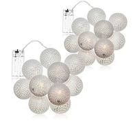 com-four® 2x lucine a LED palla - illuminazione con 10 LED in decoro scandinavo - decorazione per Natale, compleanni, matrimoni o feste