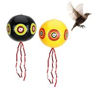 COM-FOUR® 2x palloncino repellente per uccelli - spaventapasseri da appendere con occhi riflettenti e strisce scoppiettanti - spaventapasseri per corvi, taccole, piccioni (2 pezzi - palloncino)