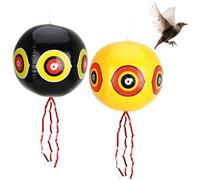 COM-FOUR® 2x palloncino repellente per uccelli XXL - spaventapasseri da appendere con occhi riflettenti e strisce scoppiettanti - spaventapasseri per storni, corvi, taccole (2 pezzi - Palloncino XXL)