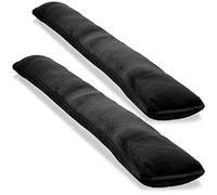 COM-FOUR® 2x paraspifferi per porte e finestre - paravento in microfibra - risparmia energia con il paraspifferi - fermaporta da 1 kg (02 pezzi - nero)