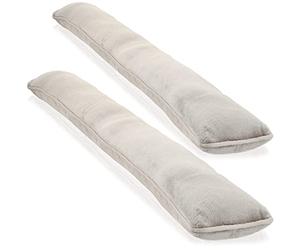 COM-FOUR® 2x paraspifferi per porte e finestre - paravento in microfibra - risparmia energia con il paraspifferi - fermaporta da 1 kg (02 pezzi - tortora)