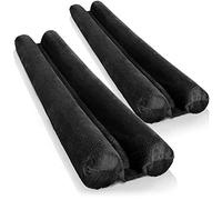 com-four® 2x Paraspifferi per Porte - Paraspifferi in Microfibra Con Doppia Guarnizione - Protezione Efficace contro Correnti d'Aria e Rumore - 86 cm (02 pezzi - nero)