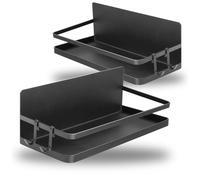 com-four® 2x Ripiano magnetico per frigorifero - Ripiano sospeso con 2 ganci ciascuno - Ripiano magnetico da cucina per spezie e Co. - Organizer in metallo, capacità di carico fino a 6 kg