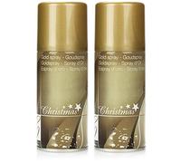 com-four® 2X Set di Vernice Spray Color Oro - Spray Metallizzato per Decorazioni Creative e progetti Artigianali - Spray Dorato per Decorazioni Natalizie (2 Pezzi - Spray/Color Oro)