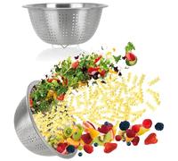 COM-FOUR® 2x Setaccio da Cucina in Acciaio Inossidabile - Setaccio per Pasta Classico - Scolapasta per Lavare Frutta, Verdura e Insalata - Setaccio Drenante Rotondo - colino (2 pezzi - Ø 24 cm)