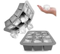 COM-FOUR® 2x stampo per cubetti di ghiaccio per un totale di 24 cubetti di ghiaccio - contenitore per cubetti di ghiaccio in plastica - produttore di cubetti di ghiaccio (2 pezzi - cubo M)