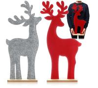 com-four® 2x supporto decorativo per Natale, renna in feltro per stare | supporto natalizio per decorare e regalare