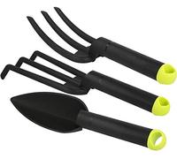 COM-FOUR® 3 pezzi set di attrezzi da giardino premium, piccolo coltivatore