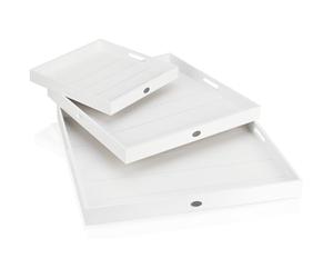 COM-FOUR® 3 pezzi Set di vassoi in legno da, tavole decorative vintage