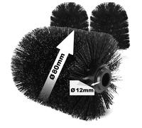 COM FOUR® 3 testine di ricambio per scopino per WC spazzole di ricambio in nero