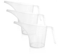 COM-FOUR® 3 x Brocca imbuto - annaffiatoio con beccuccio versatore - imbuto trasparente - tanica dosatrice per fare sapone