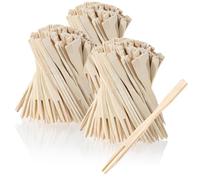 COM-FOUR® 300x spiedini per finger food - stuzzicadenti per patatine fritte in legno di bambù - spiedini in legno con due punte - forchette per patatine fritte ideali (300 pezzi - 9 cm con punte)