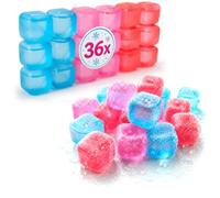 com-four® 36x Cubetti di ghiaccio riutilizzabili colorati, per raffreddare | Cubetti di ghiaccio per feste per raffreddare bevande [selezione varia]
