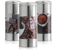 com-four® 3x barattolo per cialde di caffè, barattolo di metallo