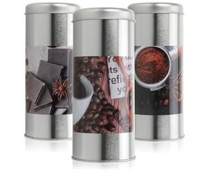 com-four® 3x barattolo per cialde di caffè, barattolo di metallo