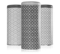 com-four® 3x Barattolo per cialde di caffè - Contenitore in metallo con coperchio per caffè, tè o biscotti - Scatola decorativa in stile vintage (3 pezzi - Set 4)