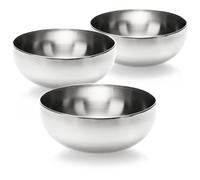 com-four® 3x Ciotole da Insalata in Acciaio Inox, contenitori cucina 24 cm per mescolare, servire o decorare, ideali per frutta