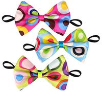 com-four® 3x Cravatta a farfalla colorata per Carnevale, Halloween - Farfallina con elastico [selezione dei colori varia] (03 pezzi - vola)