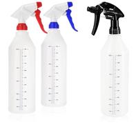 com-four® 3x Flacone spray con scala, spruzzatore a pompa resistente