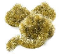 COM-FOUR® 3x Ghirlanda di Natale - Abete decorativo per un’atmosfera festiva - Addobbo invernale per albero o interni - 200 cm (03 pezzi - color oro)