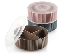 com-four® 3x organizer con coperchio, contenitori per piccoli oggetti | contenitori per gioielli - cosmetici - kit da cucito - contenitori rotondi per la casa (la selezione varia)