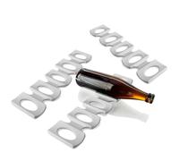 COM-FOUR® 3x portabottiglie - portabottiglie pieghevole - frigorifero con supporto per impilamento - tappetino in silicone (grigio)