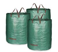 COM-FOUR® 3x sacchetti per rifiuti da giardino L, borsa da giardino | contenitore pieghevole antistrappo per foglie - rifiuti verdi