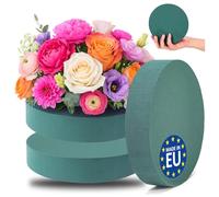 com-four® 3X Schiuma Floreale per Composizioni Floreali - 16 x 3,5 cm - Schiuma Floreale per Fiori Freschi - Spugna Floreale per Realizzazione per Matrimoni, Pasqua e Compleanni (3 Pezzi - Piatti)