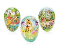 com-four® 3X Uovo di Pasqua da riempire - Uova Colorate da riempire per Pasqua - Uova di Pasqua pasquali da Regalare [la Selezione Varia]