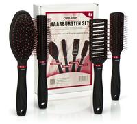 com-four® 4 Pezzi Set Styling, Spazzole con Impugnatura Morbida per Capelli