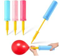 com-four® 4 pompe per palloncini - pompa manuale in plastica - gonfiatore per palloncini - accessorio per feste e decorazioni [selezione variabile] (4 pezzi - colori assortiti - 28 cm)