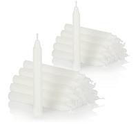 COM-FOUR® 40X candele per alberi in cera - candele per alberi di Natale, candele per alberi di Natale, candele piramidali per Natale - candele piccole - Ø 11 x 105 mm (40 pezzi - bianco)
