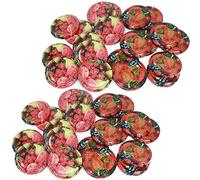 COM-FOUR® 40x coperchio di ricambio per vasetti di marmellata "frutta" - coperchio a vite di architrave e barattoli di vetro - TO 66 mm [la selezione varia] (40 pezzi - TO 66 mm mix di frutta)