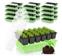 com-four® 48x serra da interno, vassoi multi-vaso con coperchio | fioriera con vasi da coltivazione per 1152 piante - kit di coltivazione per fiori - frutta e verdura