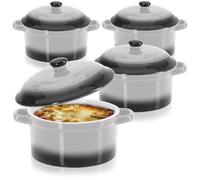 COM-FOUR® 4x casseruola con coperchio in ceramica, ciotola da dessert