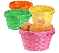 COM-FOUR® 4x cestino in rafia dai colori vivaci per la decorazione - decorazione pasquale colorata - nido pasquale - cestino per uova di Pasqua, panini, snack e chiavi (4 pezzi - mix di colori 1)