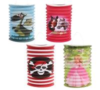 COM-FOUR® 4x Lanterne con Motivi Colorati - Lanterne di Carta per San Martino e Halloween - Lanterna di Martin per Bambini