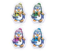 COM-FOUR® 4x scaldamani riutilizzabili, scaldamani con motivo pinguino
